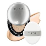 TIRTIR Mask Fit Aura Silver Cushion Foundation | Semi-glow Finish, Natural Coverage, Moisturizing, Lightweight, Korean cushion foundation, Pack of 1 (0.63 oz.), #21N Ivory