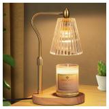 Imenlox Dimmable Candle Warmer Lamp with Timer, Electric Melting Lamps for Jar Candles, Wax Melt Warmers with 2 * 50W Bulbs for Home Bedroom Decor (Wooden Base)