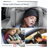 Yoocaa Car Headrest Pillow, Road Pal Headrest, Adjustable Car Seat Head Neck Support, U Shaped Car Sleeping Pillow for Kids & Adults (Grey)