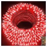 KNONEW 403ft 1000 LED String Lights Outdoor Christmas Lights 8 Modes & Timer Fairy Light Plug in Waterproof LED String Lights for Xmas Yard Tree Wedding Party Holiday Decorations (Red)