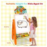 Kids Easel Art Easel for Toddler 4 in 1 Double-Sided Large Magnetic Drawing Board with Magnetic Letters & Numbers Dry Erase Easel,Birthday Festival Toys for 2 Year Old Girls and Boys