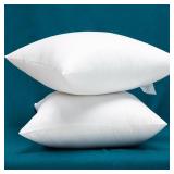 Warmwithann Set of 2 100% Cotton Fabric Plump Throw Pillow Inserts, Down Alternative Decorative Couch Pillow Inserts, 22 X 22 Inches