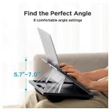 Adjustable Laptop Stand with 8 Angles - Dual Cushion Desk for Sofa, Bed, Car or Work Table by HUANUO