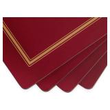 Pimpernel Classic Burgundy Collection Placemats | Set of 4 | Heat Resistant Mats | Cork-Backed Board | Hard Placemat Set for Dining Table | Measures 15.7â x 11.7â