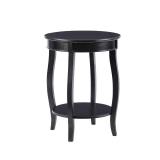 Powell Furniture Round Table with Shelf, Black