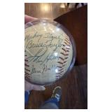 Detroit tigers autographed baseball in display case