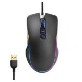 onn. Gaming Mouse with RGB Lighting and 7 Programmable Buttons Adjustable DPI from 200-7200 6ft Cable