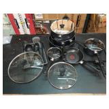 T-fal Easy Care Nonstick Cookware 20 Piece Set Grey Dishwasher Safe - Retail: $120.04