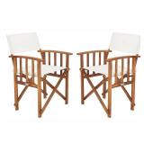 Safavieh Laguna Outdoor Patio Director Chair Set of 2 - Natural/Beige - Retail: $129.99