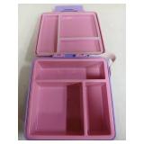 Pawtong Chill Bento Lunch Box for Kids Adult,Bento Box with Ice Pack,Leak Proof 3-Compartment Lunch Container Kids, Ice Pack Detachable Lunch Box BPA Free, Microwave & Dishwasher Safe (Pink)