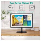 WALI Desktop Stand for Echo Show 15, Swivel and Tilt Mounting Bracket, 360 Degree Screen Rotation for Alexa Echo Show 15, Holds up to 5.5lbs (ECS002), Black