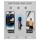 PQRQP 3 in 1 Wireless Microphone for iPhone, Android, Camera, USB-C Microphone, Wireless Lavalier Microphone, Mini Microphone, Noise Canceling Lapel Mic for Interview Video Podcast Vlog YouTube