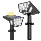 Solar Spot Lights Outdoor IP65 Waterproof, 53 LEDs Solar Powered Garden Yard Lights Outdoor 3 Modes Landscape Spotlight Wall Light with Auto On/Off for Driveway Porch 2 Pack (Cool White)