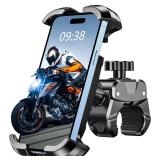 Viccux Motorcycle Phone Mount, [Heavy-Duty Clamp] & [All-Around Secure] Phone Holder for Bike Motorcycle Bicycle Scooter Handlebar, [1s Put & Take] Cell Phone Clip Compatible with 4.7"-6.8" Phones