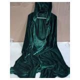 UAZIHEEY Adults Winifred Sanderson Hooded Cloak Cape Sisters Cosplay Costume Velvet Robe,Green,Large