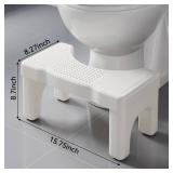 Kzeirm 9 inch Toilet Step Stool Squat, Upgraded Toilet Feet Stool, Bathroom Poop Stools for Adults and Toddlers, Toilet Stool Squat Adult, Pooping Stool Strong Loading Bear Capacity, White, 1 Pack