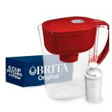 Brita Metro Water Filter Pitcher with SmartLight Filter Change Indicator, BPA-Free, Replaces 1,800 Plastic Water Bottles a Year, Lasts Two Months, Includes 1 Filter, Small - 6-Cup Capacity, Fiery Red