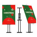 Heavy Duty Sign Stand, Metal Floor Standing Poster Stand, Retractable Height Poster Board Stand and 180Â° Rotation, Display Stands for Vendor Events, Black Foam Board Stand 2 Pack