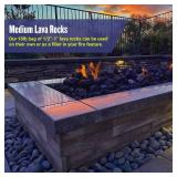 American Fireglass Medium Lava Rock, 1/2" - 1" | Use in Fireplace, Fire Pit or Bowl | Outdoor & Indoor Volcanic Rock for Natural Gas or Propane Fires | Decorative Landscaping | 10 lb Bag