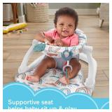 Fisher-Price Portable Baby Chair Sit-Me-Up Floor Seat with Developmental Toys & Machine Washable Seat Pad, Rainbow Sprinkles