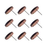 Beadthoven 20 Pairs Wood Flat Round Stud Earring Findings Round Disc Coin Ear Studs Walnut Wooden Post Earring with Loop Pierced Earring Components for DIY Earring Jewelry Making Findings