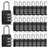 A 16 Pack Small Combo Locks 3 Digit Combination Lock Luggage Number Locks Backpack Lock Waterproof Padlock for Suitcases Traveling Toolbox School Gym Employee Locker