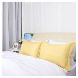 uxcell Pillow Shams 2 Pack Soft Brushed Microfiber Envelope Closure Pillowcases Standard(20"x26") Light Yellow