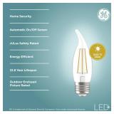 GE LED+ CA11 Dusk to Dawn LED Light Bulbs, Automatic On/Off Outdoor Security Lights, Daylight, E26 Medium Base, 2 Count (Pack of 1)