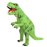 viwzon Inflatable Costume T-Rex for Kids, Funny Cosplay Outfit for Halloween, party, Dinosaur Fans - Green