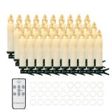 Daord 30 PCS Flameless LED Taper Candles Battery Operated Christmas Tree Candle Lights Electric Fake Candles with Remote Timer Perfect for Holiday Home Garden Wedding Parties Decor (30 PCS,Ivory)