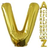 â40â Inch Large Gold Letter Balloons, Big Size Jumbo Helium Mylar Foil Party Balloons"V"for Birthday Party Decorations, Party Wedding Bachelorette Bridal Shower Decoration Holiday Balloon De