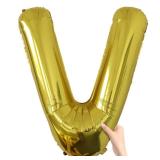 â40â Inch Large Gold Letter Balloons, Big Size Jumbo Helium Mylar Foil Party Balloons"V"for Birthday Party Decorations, Party Wedding Bachelorette Bridal Shower Decoration Holiday Balloon De