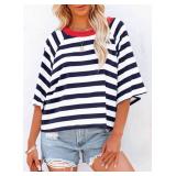 Dokotoo Womens Tops Summer Blouses for Women Dressy Casual Striped Spring Fashion 2024 Trendy Cute Crop Tops 2025 Spring Shirts Business Casual Women