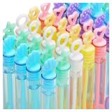 A 30 Pack Mini Bubble Wands(6 Style, 6 Colors), Bulk Bubble Party Favors, Goody Bags for Kid, Great Summer Outdoor Indoor Toys Gifts for Boy Girl, Valentine Christmas Party Supplies