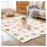 Baby Play Mat, 50 x 50 Inch Play Mat Perfect for Use Baby Playpen, Foldable Baby Foam Playmat for Floor, Portable Waterproof Activity PlayMats for Babies, Infants and Toddlers