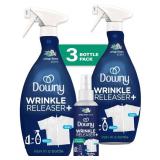 Downy Wrinkle Releaser Spray | All In One Wrinkle Release Spray, Odor Eliminator, Static Remover | Fabric Refresher & Ironing Aid for Clothes | 16.9 Fl Oz (Pack of 2) & 3 FL Oz, Crisp Linen Scent