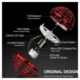 PITKLG Flying Ball Toys 2024 Upgraded Hand Controlled Flying Orb Magic Ball RGB Led Lights Boomerang Spinner 360Â°Rotating Soaring UFO Mini Orb Drone Flying Toy Safe for Kids Adults(Red)