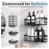 EUDELE Adhesive Shower Caddy, 5 Pack Rustproof Stainless Steel Bath Organizers With Large Capacity, No Drilling Shelves for Bathroom Storage & Home Decor