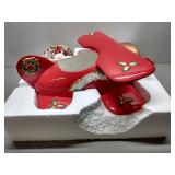 Fritz & Floyd Vintage Santa Plane Cookie Jar (wing Damage)