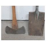 Craftsman 36" Handle Double Edge Ax & Flat Craftsman Shovel