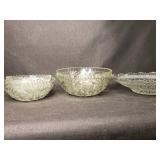 Set of Vintage Anchor Hocking Star of David Prescut Glass Shallow Round Bowl Wexford by ANCHOR HOCKING 14 inches