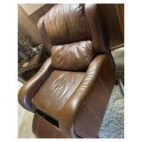 Brown leather self recliner