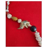 hand carved bone vintage elephant necklace