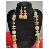 multi shaped earring and necklace set