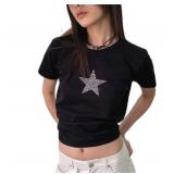 Y2k Baby Tees Crop Top for Women Girls Summer Aesthetic Graphic Short Sleeve T-Shirt $13.99