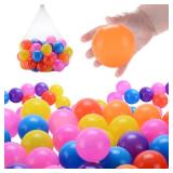 Neliblu Amazaque Mini Ball Pit Balls for Toddlers, Kids Set of 50 - Non-Toxic and BPA Free Mini Play Balls - Play Pen Balls - Bag of Plastic Balls for Ball Pit - Color Toy Balls Retail $11.89