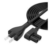 AGVEE 5ft TV Power Cord, 90 Degree Angled L-Shaped UL Listed 2-Prong AC Power Cable IEC C7 C8 Compatible with Samsung LG Sony Insignia Apple TV LCD LED, Vizio Roku JBL Partybox, Black Retail $13.07