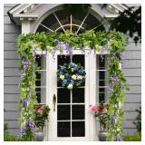 DearHouse 4Pcs 6.6Ft/Piece Artificial Flowers Silk Wisteria Garland Artificial Wisteria Vine Rattan Silk Hanging Flower for Home Garden Outdoor Ceremony Wedding Arch Floral DecorLight Purple Retail $2