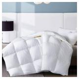 WhatsBedding Twin Comforter,Filled with Feather and Down, White Duvet Insert - Luxurious Hotel Collection Bed Blanket Comforter - 100% Cotton Shell -Twin Size 64x88 Inch Retail $49.99