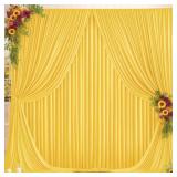 Yellow Backdrop Curtains for Wedding Parties, 4 Packs Yellow Backdrop Drapes Wrinkle Free Polyester Wedding Backdrop for Baby Shower Birthday Photo Home Party Retail $39.99